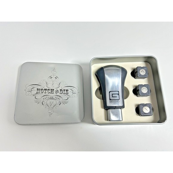 Notch and Die Hand Held Cutting Tool Basic Grey 3 Dies Scrapbooking Crafting Art - Picture 2 of 11